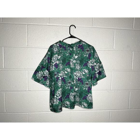 < Adore Me Verica Floral Green Satin Pajama Set > - Picture 8 of 9